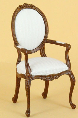 1" scale Bespaq Petite Francoise arm chair walnut 1" scale Bespaq Petite Francoise arm chair walnut