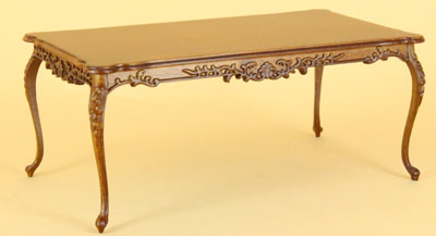 1" scale Bespaq Petite Francoise walnut dining table 1" scale Bespaq Petite Francoise walnut dining table