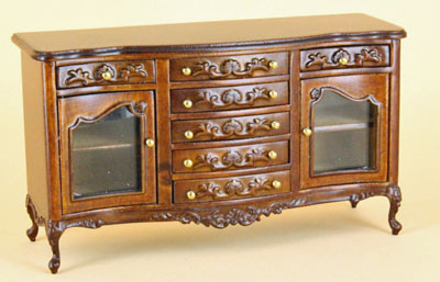 1" scale Bespaq Petite Francoise walnut buffet 1" scale Bespaq Petite Francoise walnut buffet