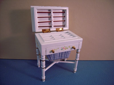 1" scale Bespaq white hand painted Bespoke Tailoring Sewing Stand
