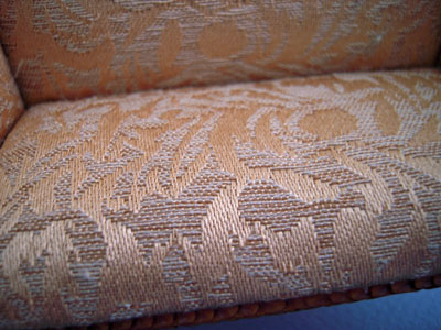 1" scale Bespaq walnut Italia gold fabric 1" scale Bespaq walnut Italia gold fabric