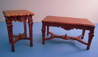 Bespaq 1" scale Italia walnut coffee and end tables Bespaq 1" scale Italia walnut coffee and end tables