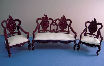 1" scale Bespaq mahogany Westmorland Settee Set