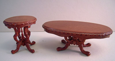 1" scale Bespaq Sophia walnut end and coffee table 1" scale Bespaq Sophia walnut end and coffee table