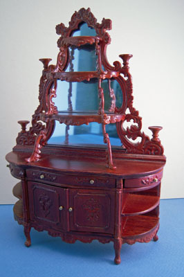 1" scale miniature Bespaq Grand Etegere/Walnut 1" scale miniature Bespaq Grand Etegere/Walnut