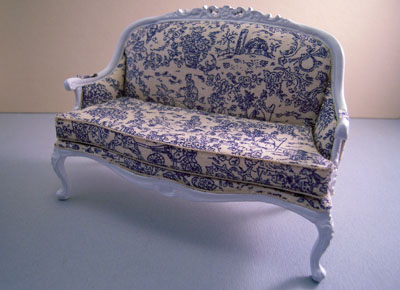 Bespaq Six Piece Blue Toile Rene French Sofa Set 1 12 Scale
