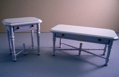 1" scale bespaq rene white french tables 1" scale bespaq rene white french tables