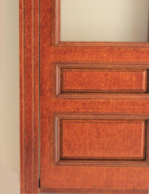 Majestic Mansions 1:12 Scale Windsor Single Walnut Exterior Door with Glass