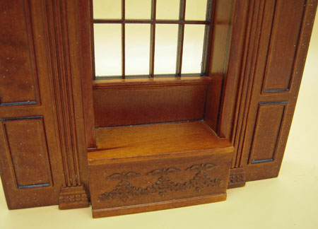 Miniature Bespaq Walnut Manor Panel Window Unit 1:12 Scale Miniature Bespaq Walnut Manor Panel Window Unit 1:12 Scale