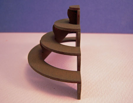 Sir Thomas Thumb Hand Crafted Miniature Half Moon Bench Plant Stand 1:24 scale Sir Thomas Thumb Hand Crafted Miniature Half Moon Bench Plant Stand 1:24 scale