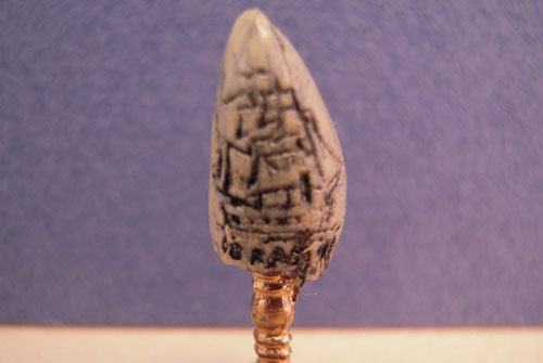 Island Crafts Miniature Scrimshaw Whales Tooth 1:12 scale Island Crafts Miniature Scrimshaw Whales Tooth 1:12 scale