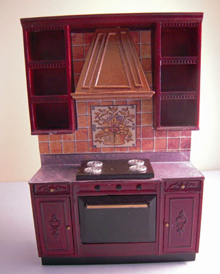 1" Scale Bluette Bespaq Mahogany Kitchen Set 1" Scale Bluette Bespaq Mahogany Kitchen Set