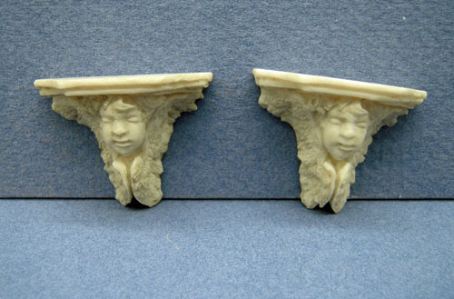 Falcon Miniatures Miniature Set Of Two Angel Face Brackets 1:12 scale