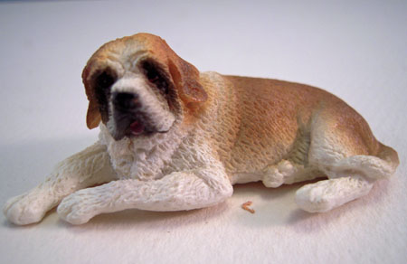Miniature Lying Saint Bernard Dog 1:24 Scale Miniature Lying Saint Bernard Dog 1:24 Scale