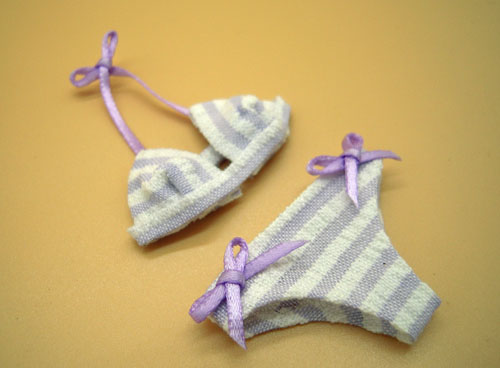 Falcon Lavender Striped Bikini 1:12 scale Miniature Falcon Lavender Striped Bikini 1:12 scale Miniature