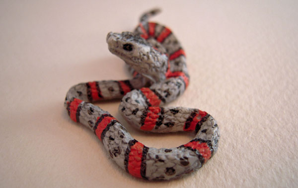 Gray Banded King Snake Dollhouse Miniature 1:12 Scale Gray Banded King Snake Dollhouse Miniature 1:12 Scale