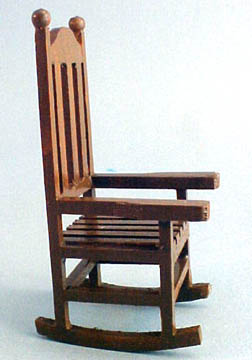 ca173 1" scale brown porch rocker ca173 1" scale brown porch rocker
