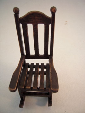 cah174 1" scale aged black porch rocker