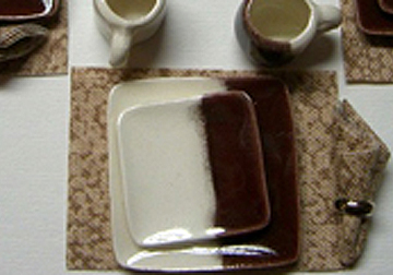 cer66d brown with white dinner set