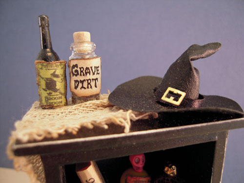 Filled Witch's Halloween Hutch 1:12 Scale Filled Witch's Halloween Hutch 1:12 Scale
