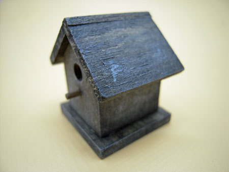 Distressed Wood Bird House 1:12 scale 