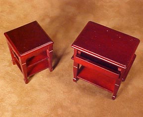 Dollhouse Miniature Computer Desk with Printer Stand in Mahogany ~ D1247 