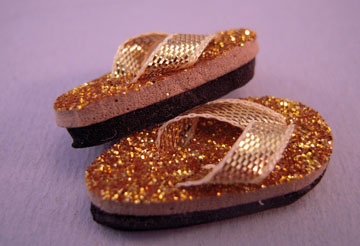 sf44g sparkling gold flip flops