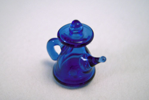 Miniature Cobalt Blue Glass Tea Pot 1:24 Scale Miniature Cobalt Blue Glass Tea Pot 1:24 Scale