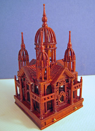 JBM Walnut Victorican Bird Cage 1:12