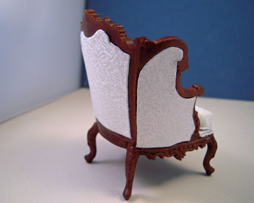 Walnut Louis XV Parlor Chair 1:12 Scale