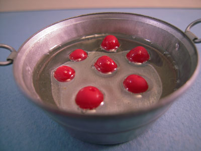 1" scale miniature Karen Aird bobbing for apples 1" scale miniature Karen Aird bobbing for apples