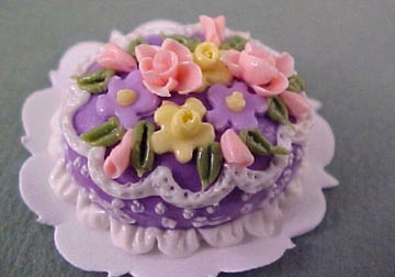 Dollhouse Miniature Decorated Easter Egg Cake by Bright deLights 1;12 scale 