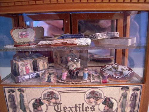 Filled Sewing Cabinet by Loretta Kasza 1:12 Scale Filled Sewing Cabinet by Loretta Kasza 1:12 Scale