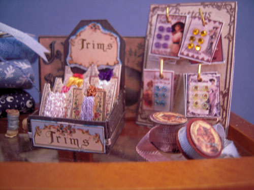 Hand Crafted Filled Sewing Cabinet by Loretta Kasza 1:12 Scale Hand Crafted Filled Sewing Cabinet by Loretta Kasza 1:12 Scale