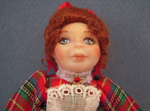 Loretta Kasza Hand Crafted April in Red Plaid 1:12 Scale