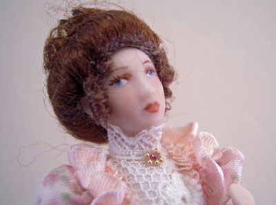 1/2" scale miniature Loretta Kasza porcelain doll Belinda 1/2" scale miniature Loretta Kasza porcelain doll Belinda