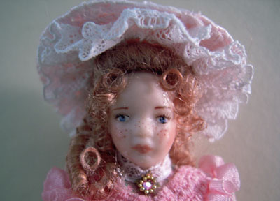 1" scale Loretta Kasza child porcelain doll Sarah with freckles 1" scale Loretta Kasza child porcelain doll Sarah with freckles
