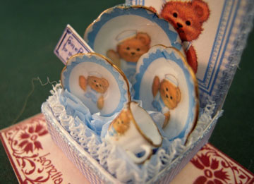 lk838 1" Blue Teddy Dish Box