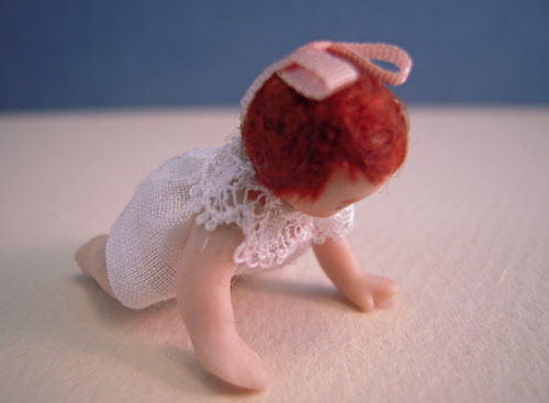 Dolls By Patsy Porcelain Baby Jennie Crawling Doll 1:24 scale Dolls By Patsy Porcelain Baby Jennie Crawling Doll 1:24 scale