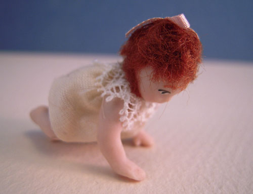 Dolls By Patsy Porcelain Baby Sally Crawling Doll 1:24 scale Dolls By Patsy Porcelain Baby Sally Crawling Doll 1:24 scale