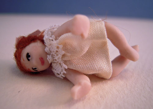 Dolls By Patsy Porcelain Sally Crawling Doll 1:24 scale Dolls By Patsy Porcelain Sally Crawling Doll 1:24 scale