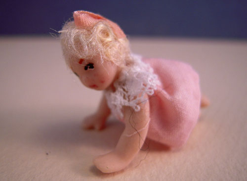 Dolls By Patsy Porcelain Baby Anna Crawling Doll 1:24 scale Dolls By Patsy Porcelain Baby Anna Crawling Doll 1:24 scale
