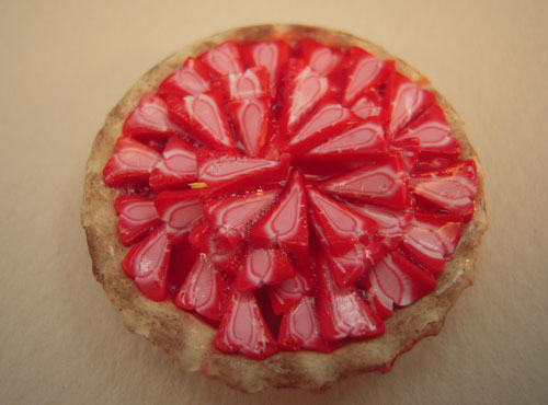 Hand Crafted Strawberry Pie 1:12 Scale