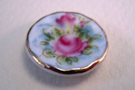 Ni Glo Gold Rose Decorative Plate 1:24 Scale Ni Glo Gold Rose Decorative Plate 1:24 Scale