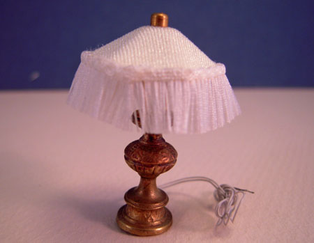 Ni Glo Fringe Shade Brass Table Lamp 1:24 Scale Ni Glo Fringe Shade Brass Table Lamp 1:24 Scale