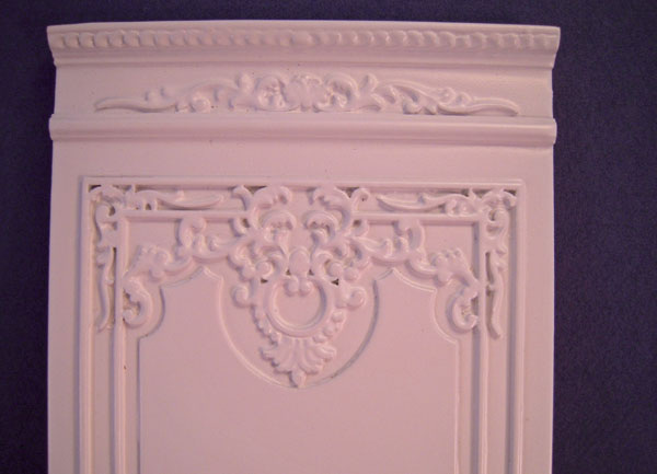 Miniature White French Boiserie Style Four Inch Decorative Wall Panel 1:12 Scale Miniature White French Boiserie Style Four Inch Decorative Wall Panel 1:12 Scale
