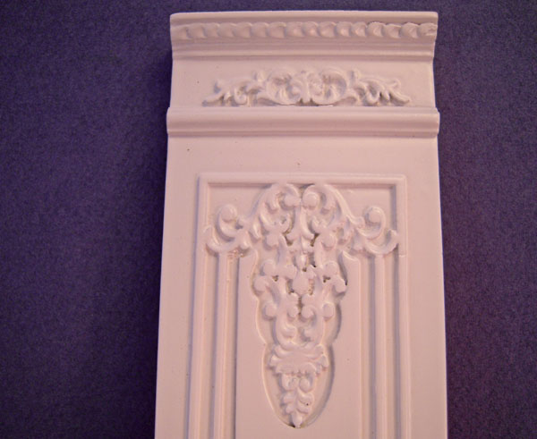 Miniature White French 2 inch Boiserie Style Decorative Wall Palenl 1:12 Scale