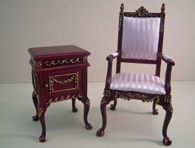 1" Scale Platinum Collection Grant Bedroom Set Chair and Night Stand 1" Scale Platinum Collection Grant Bedroom Set Chair and Night Stand