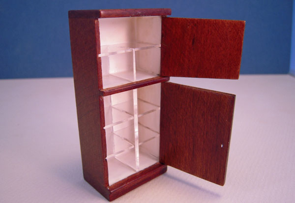 Refrigerator Mountain Miniatures Three Piece Walnut Kitchen Set 1:24 scale Refrigerator Mountain Miniatures Three Piece Walnut Kitchen Set 1:24 scale