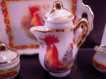 r3568 1" scale rooster coffee set r3568 1" scale rooster coffee set